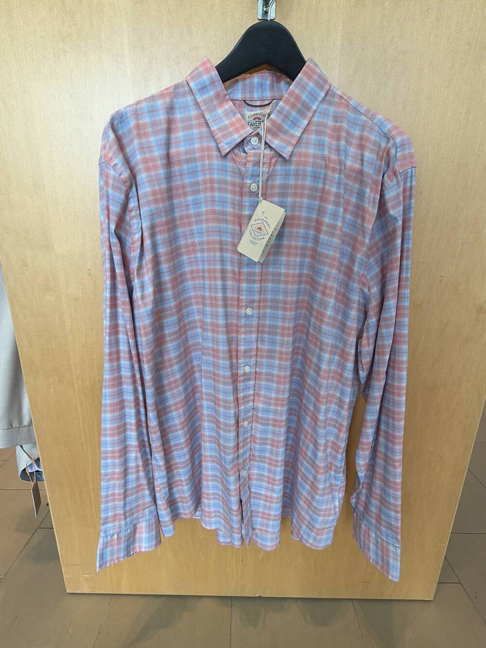 NEW FAHERTY men's movement shirt in blue multi